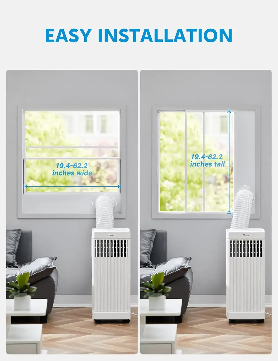 Portable Air Conditioner Smart Control, with Dehumidifier & Fan mode, Remote Control & Window Installation Kit Included