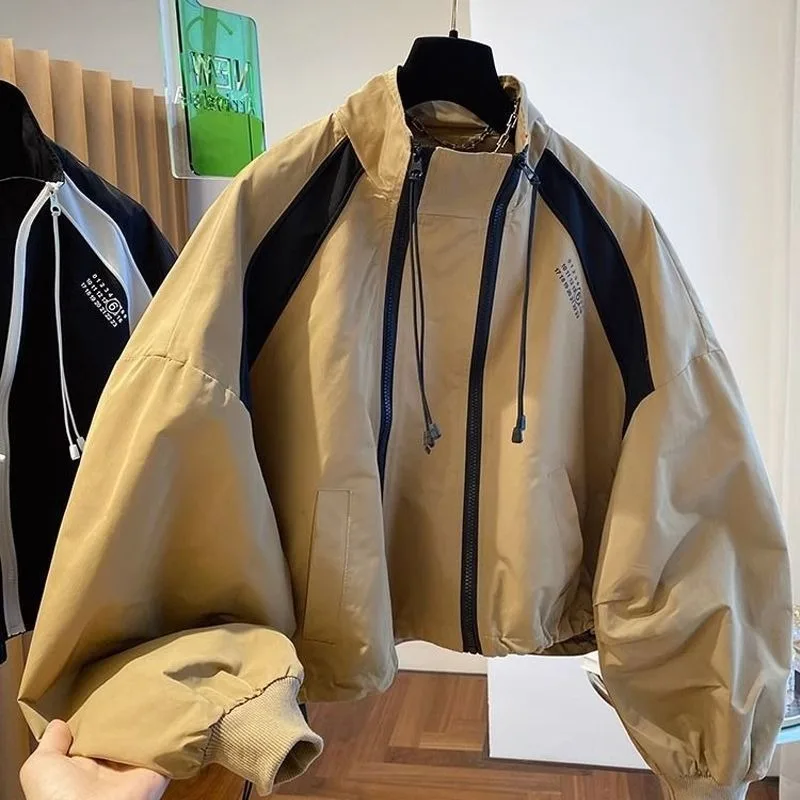 Casual twee ritsen dames windjack losse opstaande kraag outdoor jassen dames lente herfst dunne windjassen bovenkleding