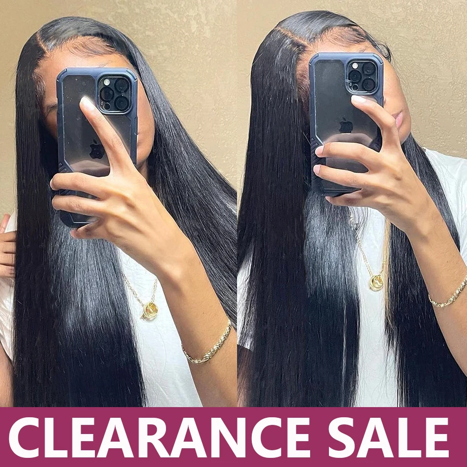 13x6 Straight Lace Frontal Human Hair Wigs Brazilian Bone Straight 30 34 inch 13x4 Glueless Wig Transparent Lace Frontal Wig