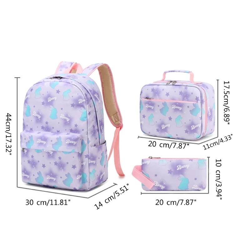 Juego de mochila con estampado de mariposas de tela Oxford para la escuela y el campus con compartimento para computadora