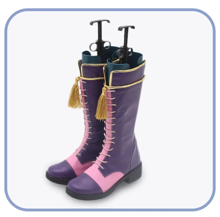 Silver Cosplay Shoes GameTwistedd Wonderlandd Cosplay Props Halloween Carnival Boots PU Shoes Big Size Custom Made