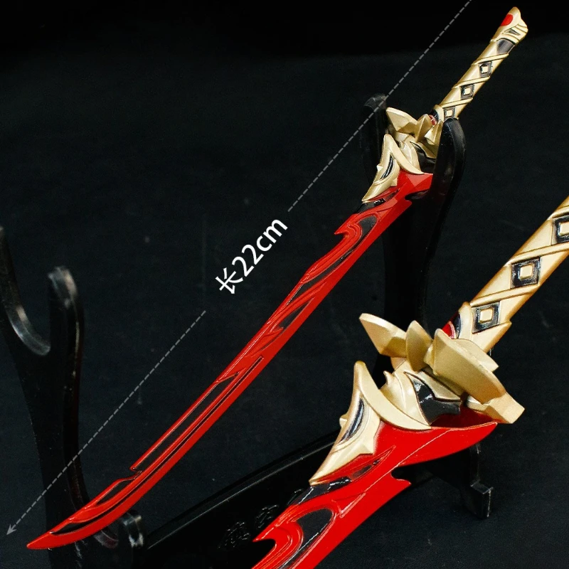 22 センチメートル/8.66 インチ原神インパクト Kagotsurube Isshin 悪魔の剣ゲーム周辺機器刀ナイフ金属包茎武器モデル装飾品おもちゃ