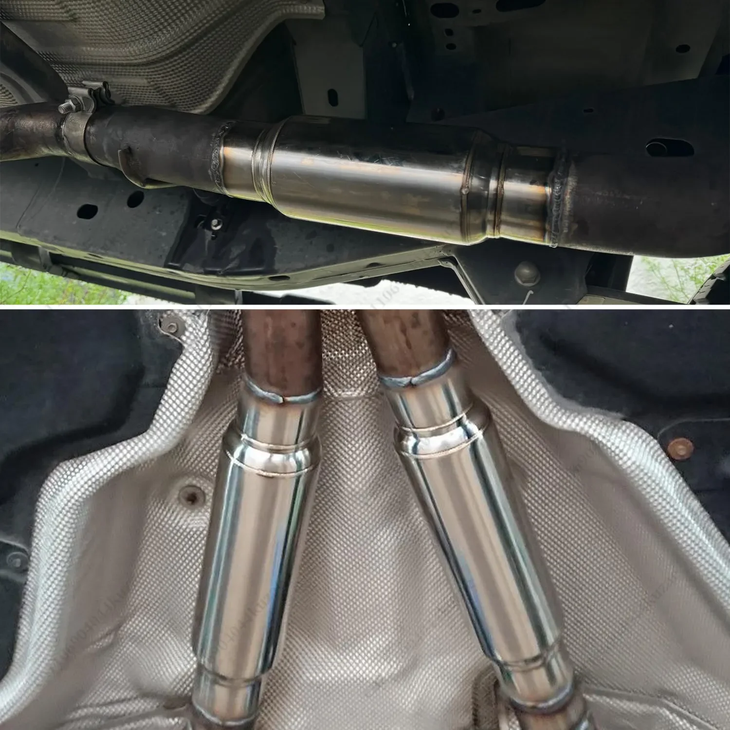HLH Automobile Stainless Steel Exhaust Pipe Modification Accessory, Universal Bright Silver Straight-through Decorative Part