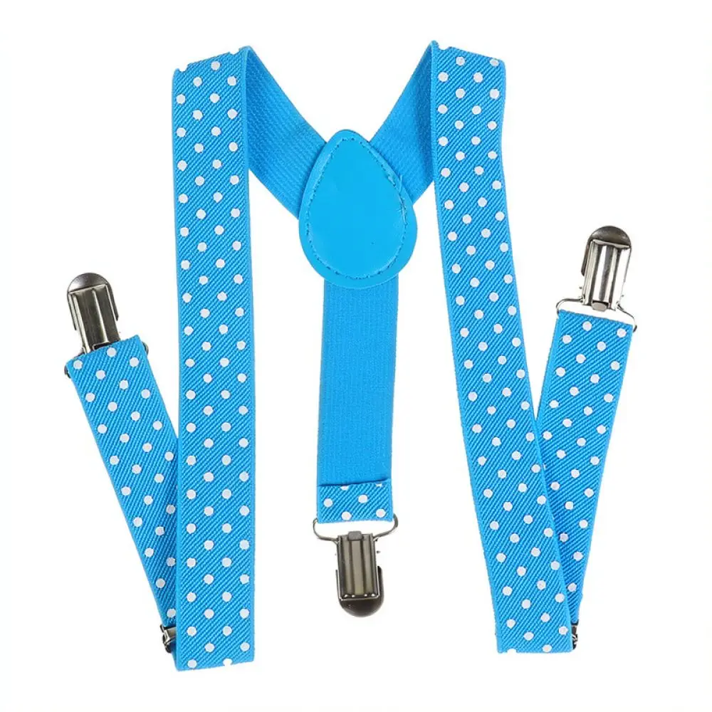 Unisex Elastic Polka Dot Suspenders Fashion Accessories Adjustable Braces For Trousers Metal Clips Kids Adult Supplies