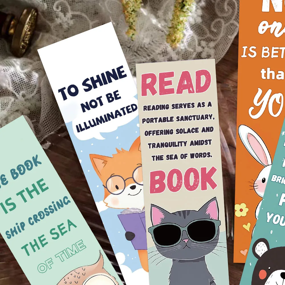 

30PCS/Set Animal Reading Theme Bookmark Cartoon Page Book Marking Paper Card Creative Gift Book DIY Bookmarks