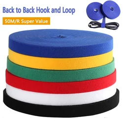 50Meter/Roll Cable Ties Adhesive Fastener Tape Wrap DIY Reusable Double Side Hook and Loop Cable Straps Wires Management Straps