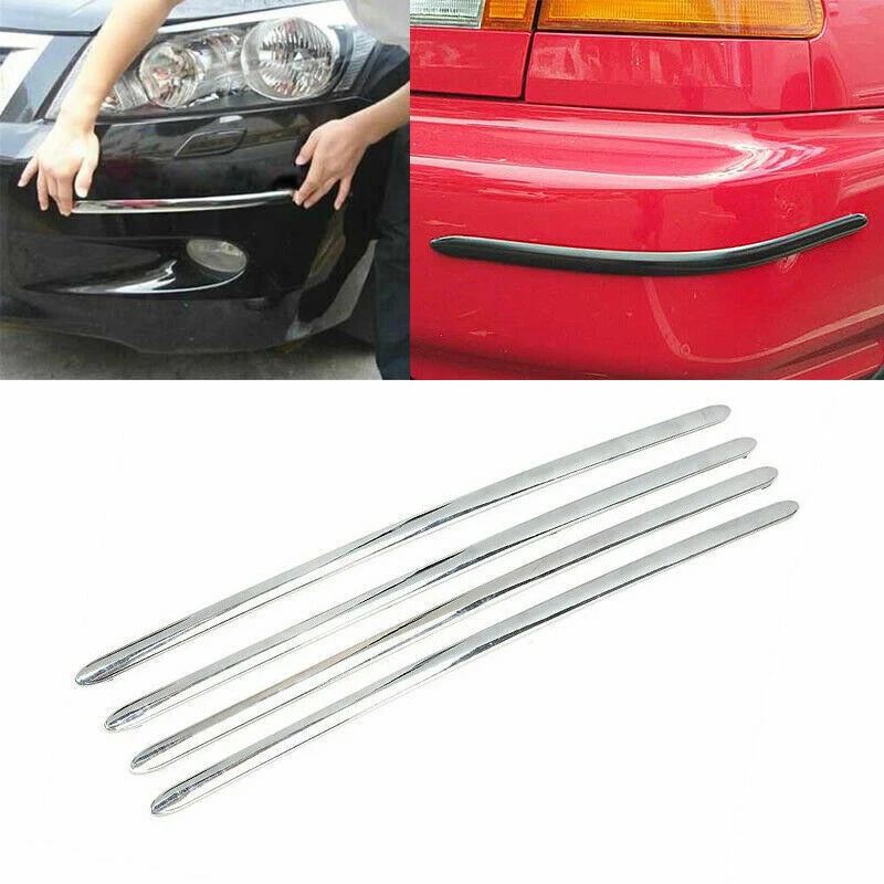 Universal Chrome ABS Molding Trim Garnish Car Front Body Side Grille Protector Bumper Guard Cover