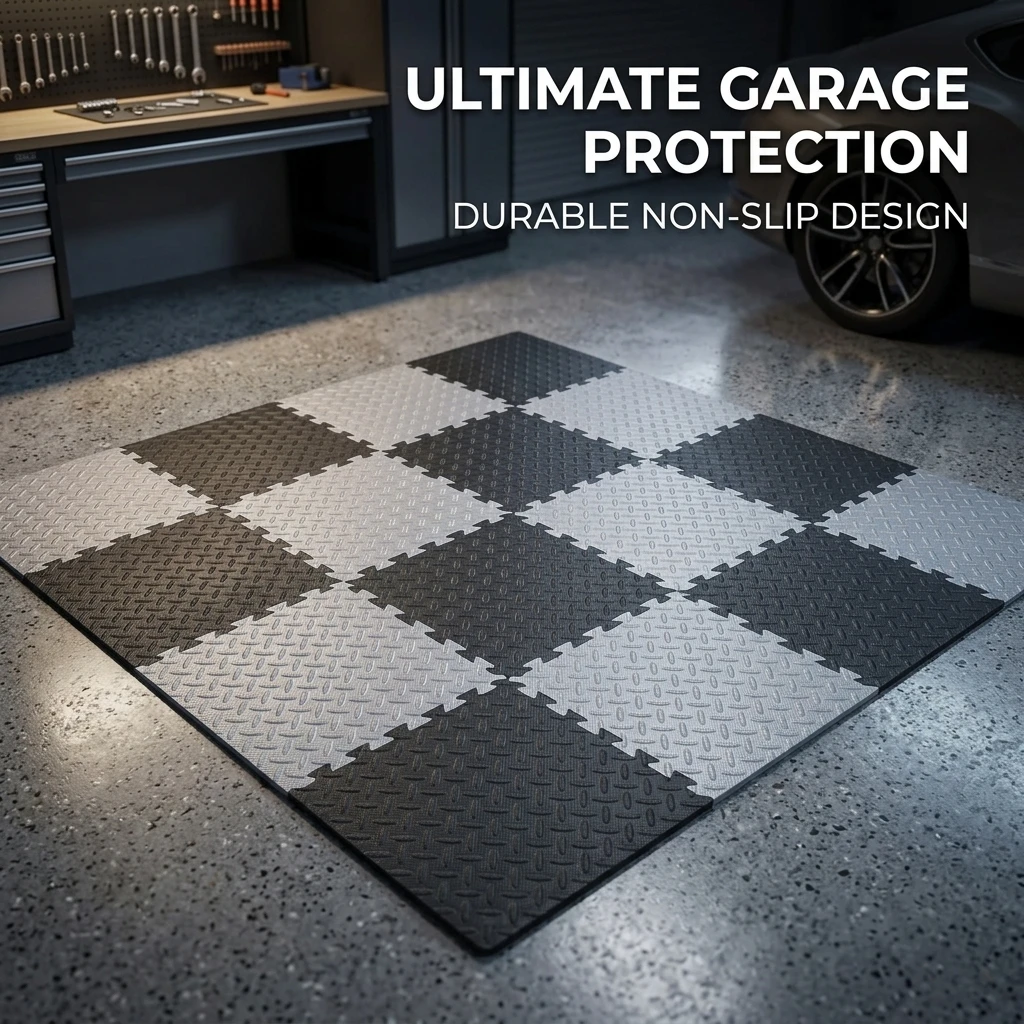10/16Pcs EVA Foam Interlocking Floor Rug 30x30x1CM Non-Slip Waterproof Dirt Resistant Garage Parking Carpet Tiles Gym Floor Mat
