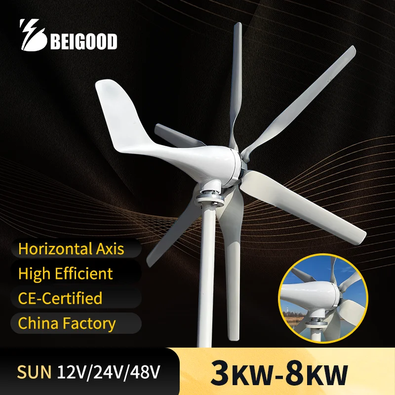 Fast Shipping Windmill Wind generator 3000W Wind generator Wind Turbine 12V/24V/48V High Efficiency Low Noise Low Wind Start