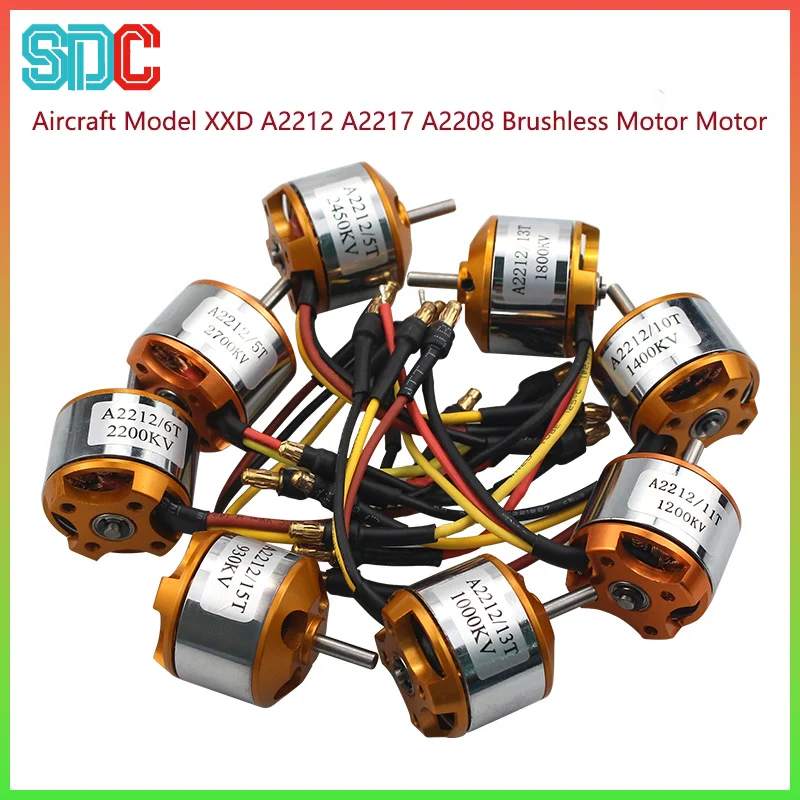 Motor sem escova XXD A2212 A2217 A2208 KV 1000 1400 2200 2450 para aeronave RC modelo UAV acessórios de motor elétrico