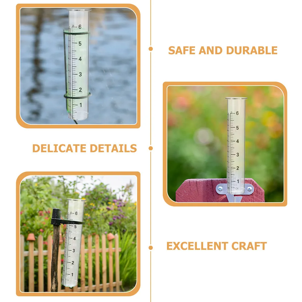 4Pcs Rain Gauge Glass Tube Outdoor Rain Measuring Cylinder Garden Precision Rainfall Gauge Tool Glass Measuring Cup