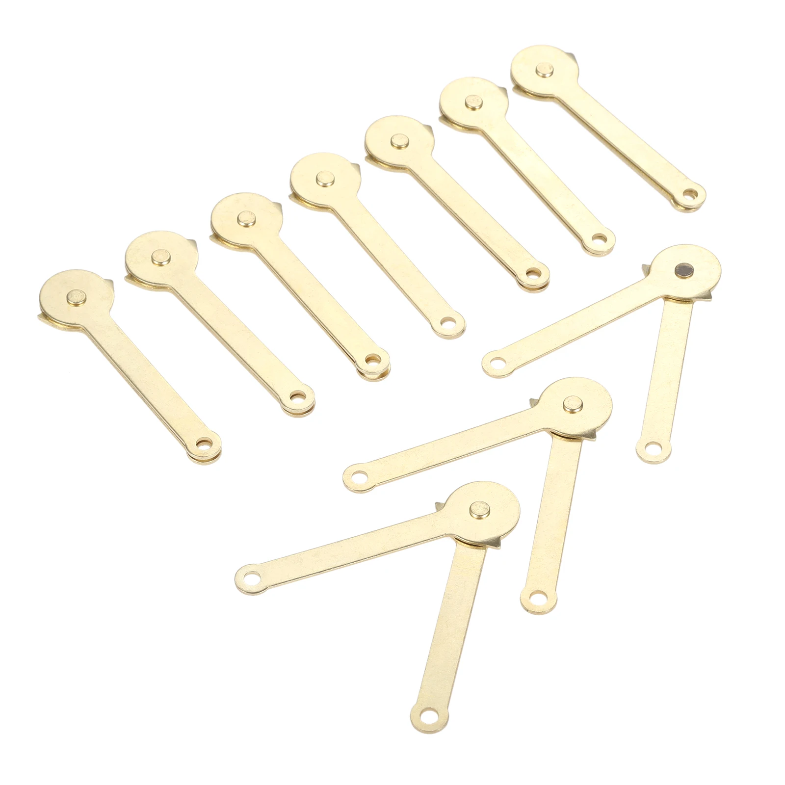 DRELD 10Pcs 68mm Support Hinges Furniture Fitting Box Display Cabinet Door Kitchen Cupboard Hinges Lid Stays with Screws