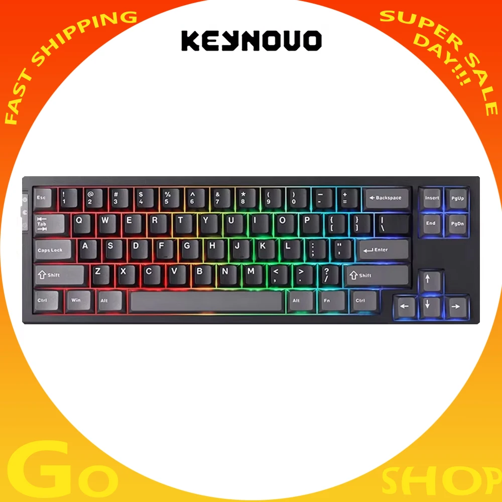 Yunzii KEYNOUO RT68 Magnetic Switch E-sport Keyboard FPS Quick Trigger Low Delay Gaming Keyboard Hot Swap RGB Gasket Pc Gamer