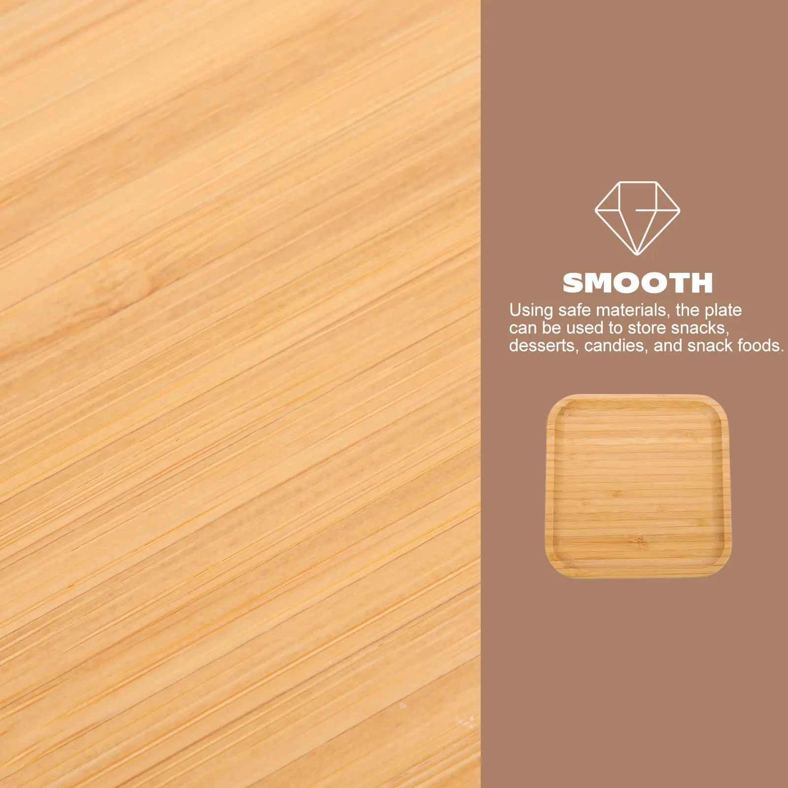 

Bamboo Tray Vintage Serving Tray For Fruit Dessert Bread Snack Organizer Reusable Bamboo Food Plate Square Tea