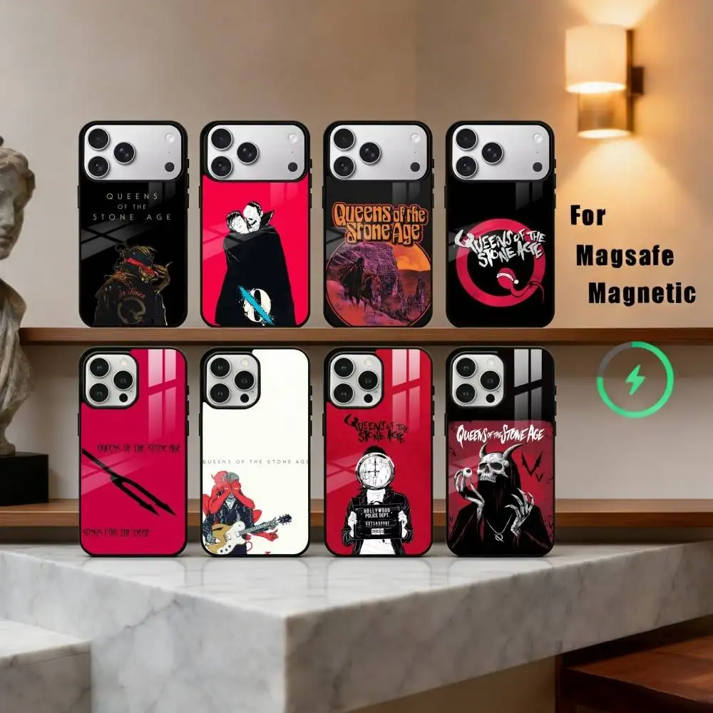

Rock Q-Queens of the S-Stone Age Phone Case For iPhone17,16,15,14,13,12,11 Plus,For Magnetic Wireless Charge Cover