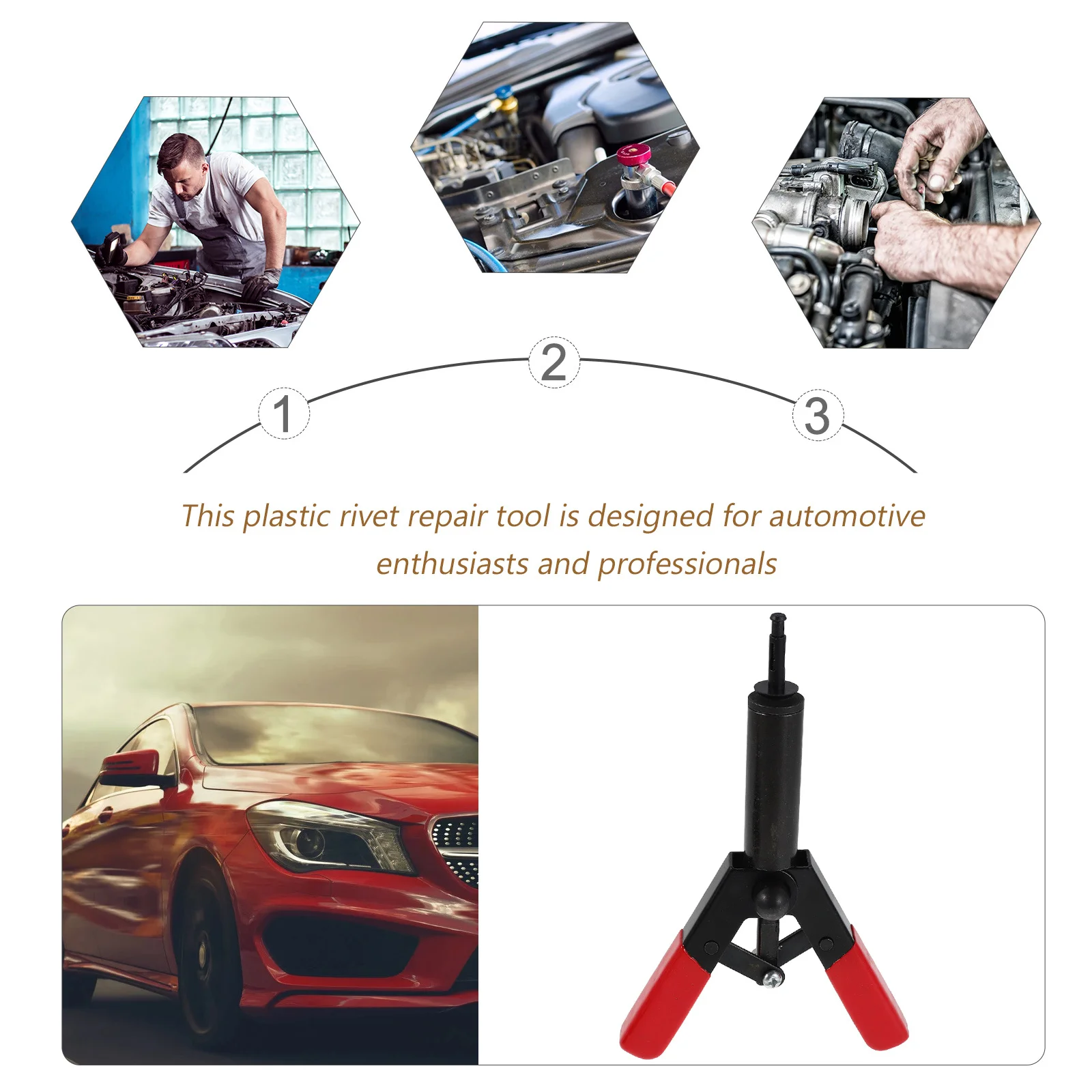 1 set di strumenti di riparazione per rivetti in plastica per pistola per rivetti per pannelli auto, kit di installazione per rivetti automobilistici per la fissaggio del pannello della porta