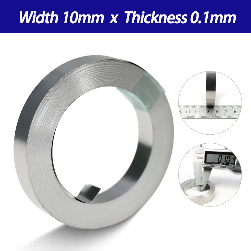 1 Rolle vernickelter Punktschweißstreifen, 10 m/Rolle, 0,1–0,2 mm, hochleitfähiger Verbindungsstreifen für 18650 21700 Li-Ionen-Akkupack