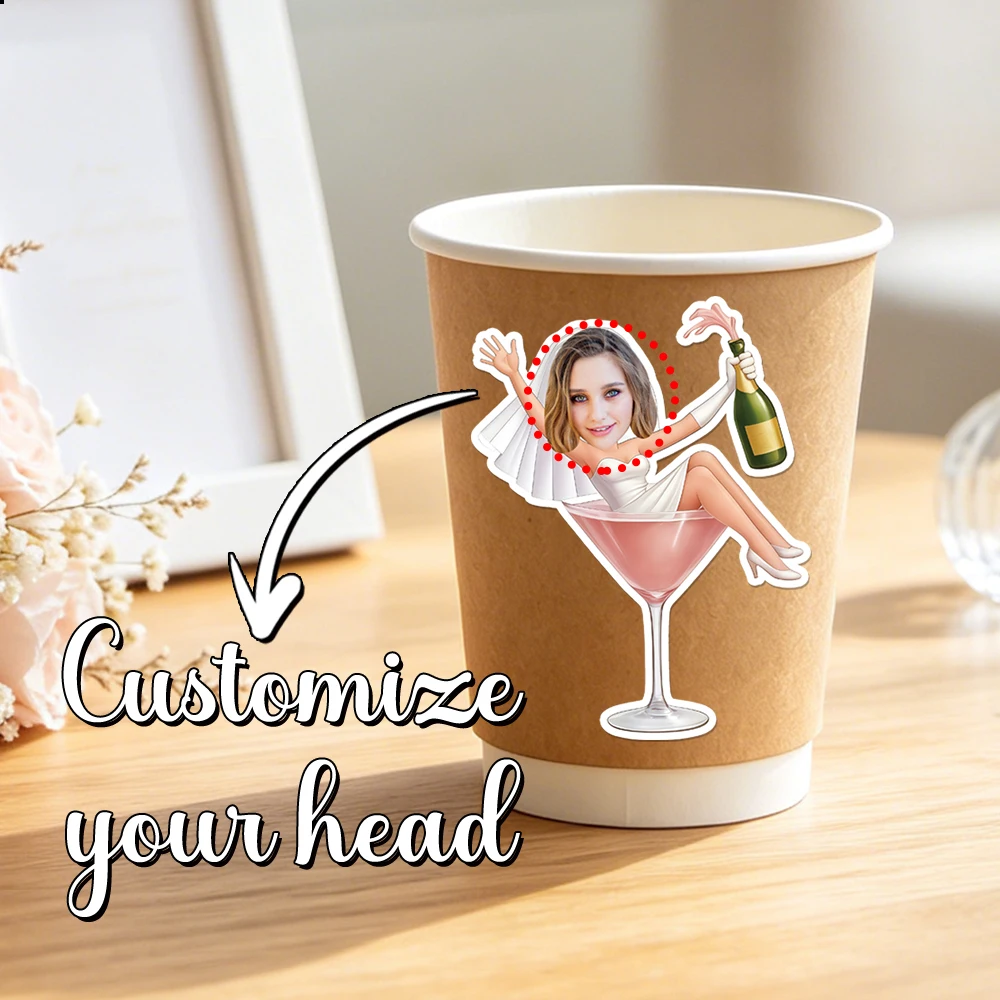 Custom Face Stickers with Photo Personalized Funny Picture Decals for Bachelorette Party Birthday Celebration Custom Face Labels
