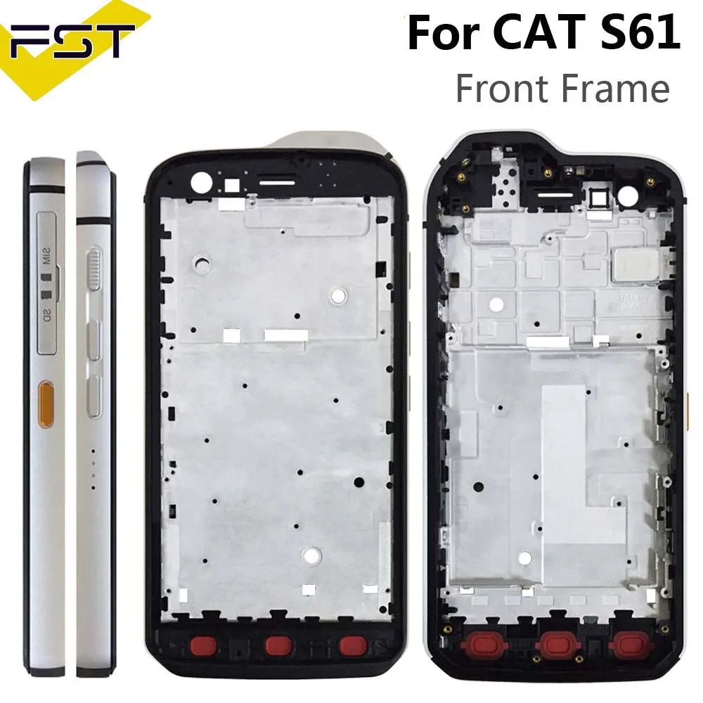 For Cat S61 S 61 Phone Front Frame Housing No LCD Repair Parts For Cat S61 Battery Case Housing Cover