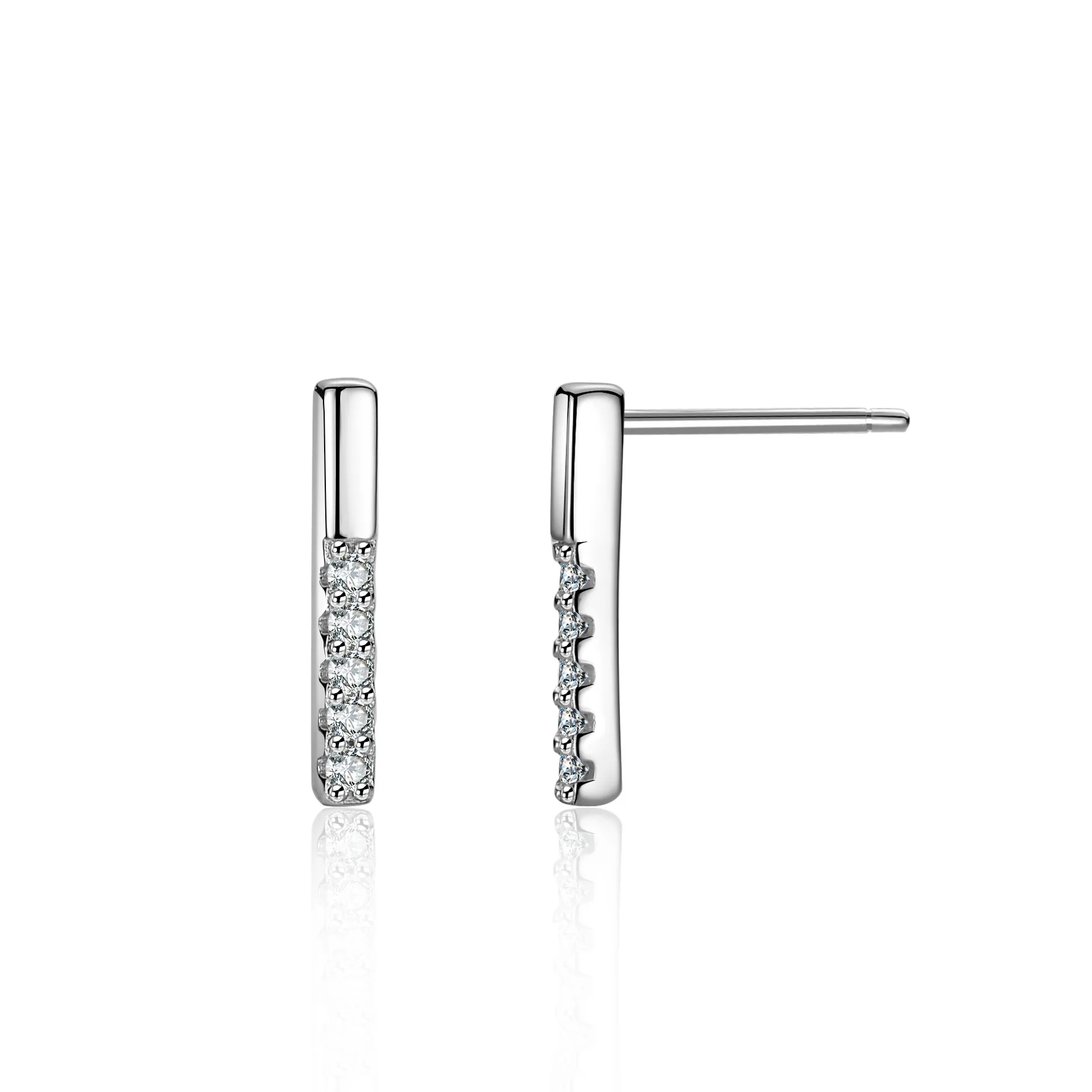 

18K Gold Inlaid Earrings, Women's Moissanite Rectangular Cane, Platinum PT950 Diamond Jewelry Accessories, Exquisite Quality