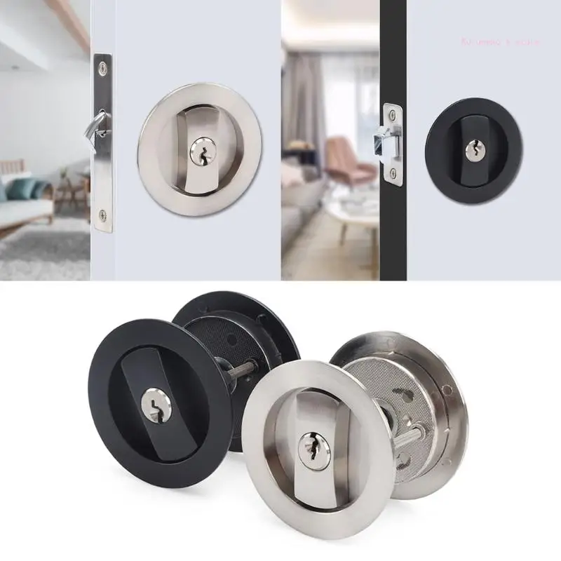 Concealed Invisible Pocket Door Lock Set Kitchen Bathroom Door Locks With Keys