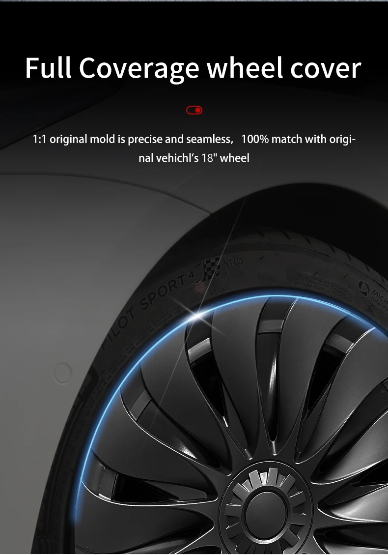 4 Stück für Model Y Juniper Standard 18" Lochfelgen 2026-heute 18 Zoll Neue Radkappe im Storm-Stil für Tesla – Detail 6