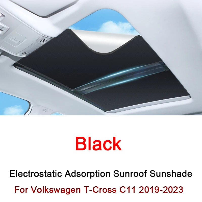 

Car Electrostatic Adsorption Sunroof Sunshade Cover For Volkswagen T-Cross C11 2019-2023 2024 Heat Insulation Skylight Sticker