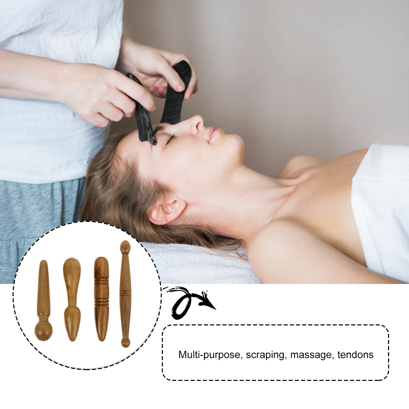 

4 шт. коричневые акупунктурные точки, пресс-палочки для массажа тела для всего тела, акупунктурная точечная терапия, облегчение боли и кровообращение