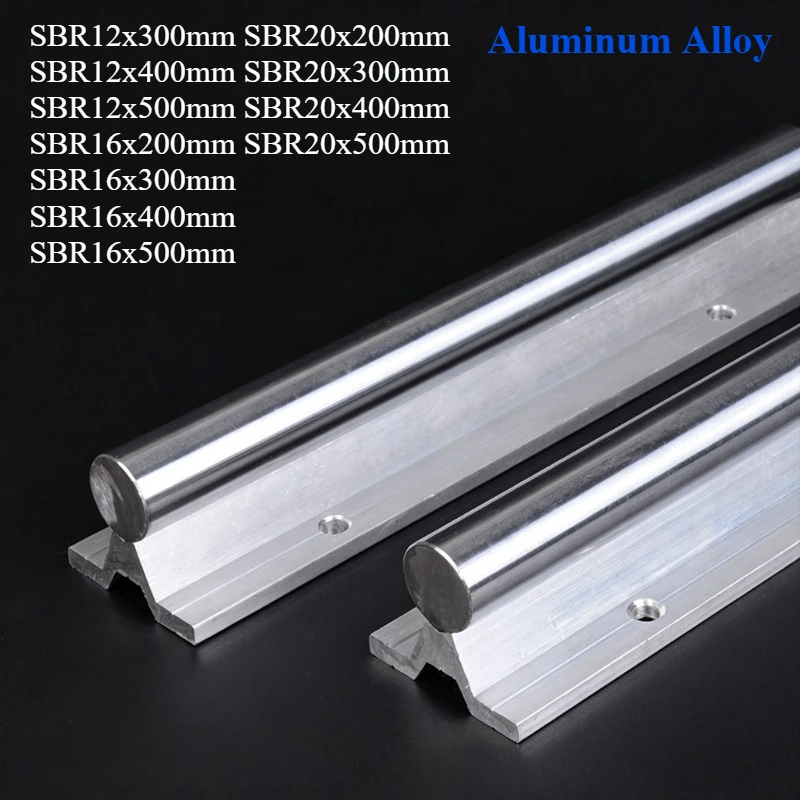 

1/2pcs SBR12 SBR16 SBR20 Linear Guide Rail Fully Supported 200-300-400-50mm Shaft Rod for CNC Router Parts High Precision Motion