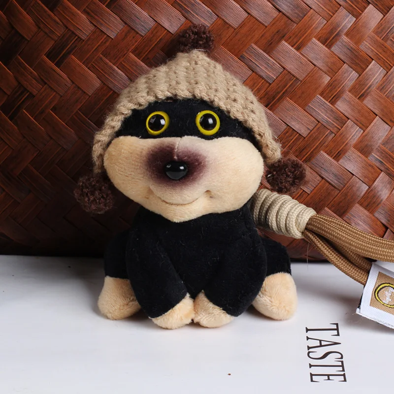 Adorable Bee Costume Dog Plush Keychain Soft Puppy Stuffed Key Ring Pendant for Bag Car Cute Gift for Girls Women