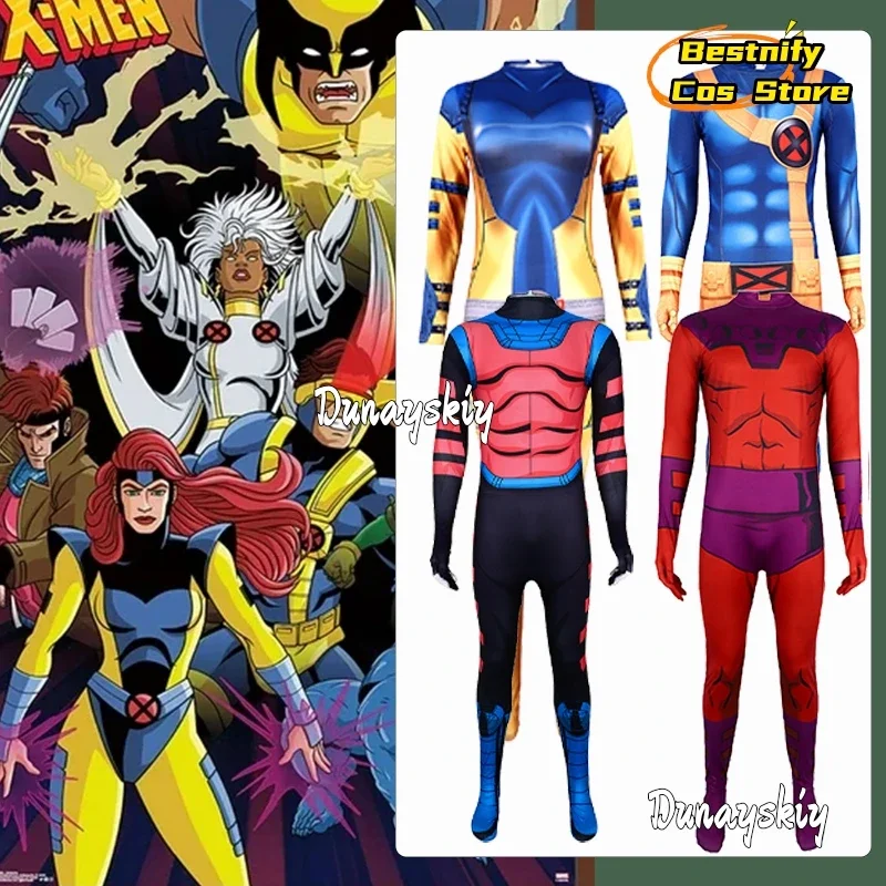 

CosplayX-Men X97 Cosplay Costumes 4StyleMen Woman Bodysuit Halloween Carnival Stage Party Jumpsuit (110-190)Outfit