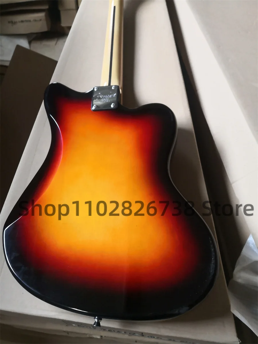 Left hand electric guitar Sunset Jagu body Rose wood fingerboard 22Frets red turtle shell board HH pickup big head maple neck