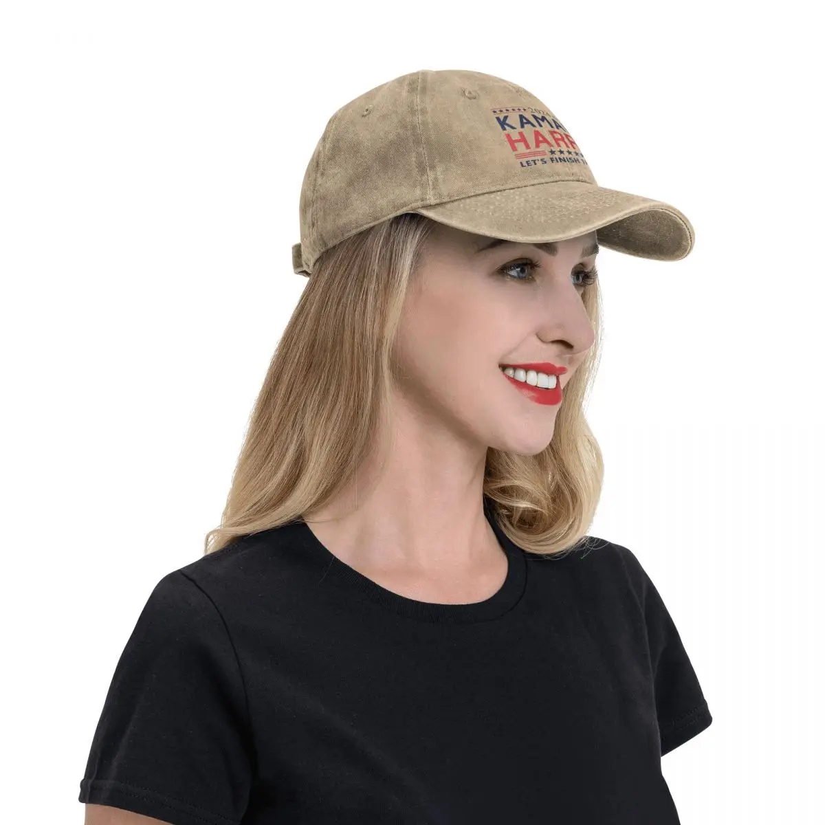 Kamala Harris 2024 Let\'s Finish The Job Men Women Baseball Cap Distressed Washed Caps Hat Vintage Outdoor Running Golf Headwear