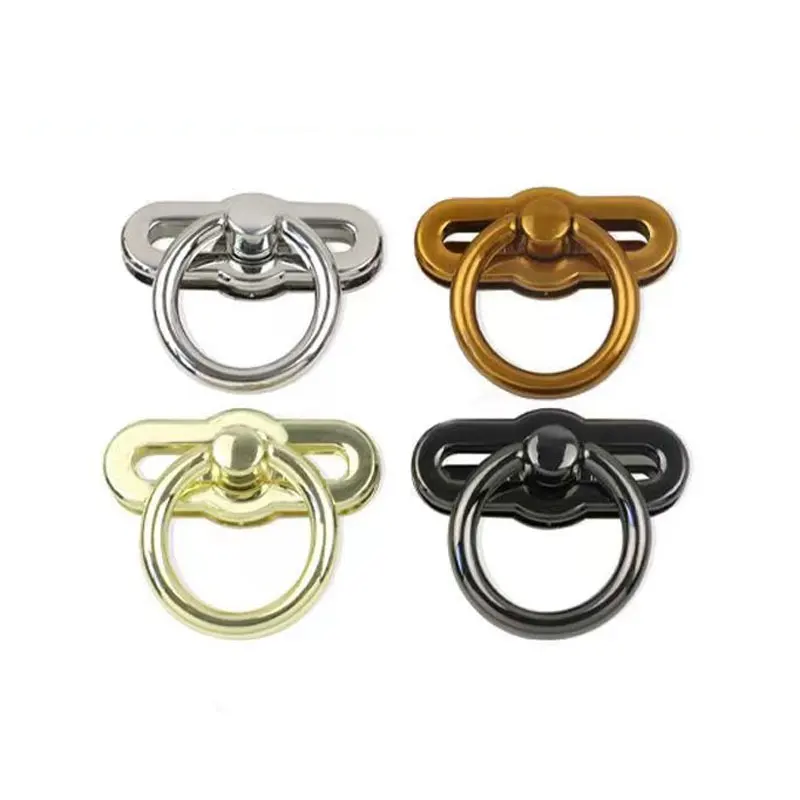 

5PCS Ring Shape Metal Clasp Turn Latch Lock DIY Leather Handbag Bag Durable Buckle Twist Purse Hardware Elegant Part Accessories