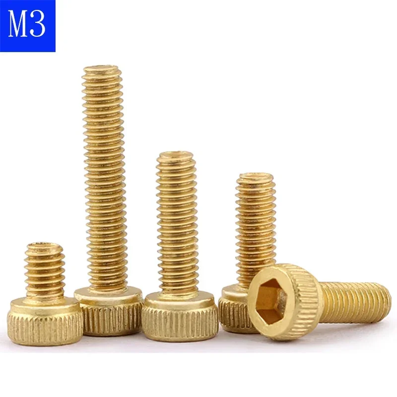 3mm / M3 x 0.5 Solid Brass Allen Bolt Hex Socket Head Cap Screws DIN 912