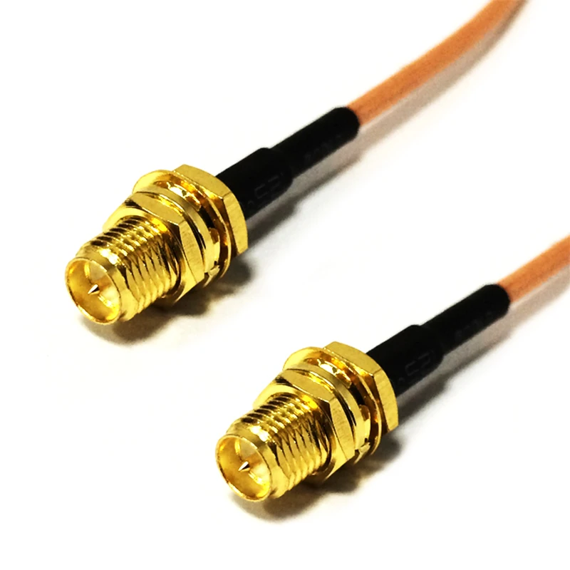 New RP-SMA Female Connector Switch RP-SMA  Female  Jack Inner Pin Convertor RG316 Cable Adapter 15CM 6"