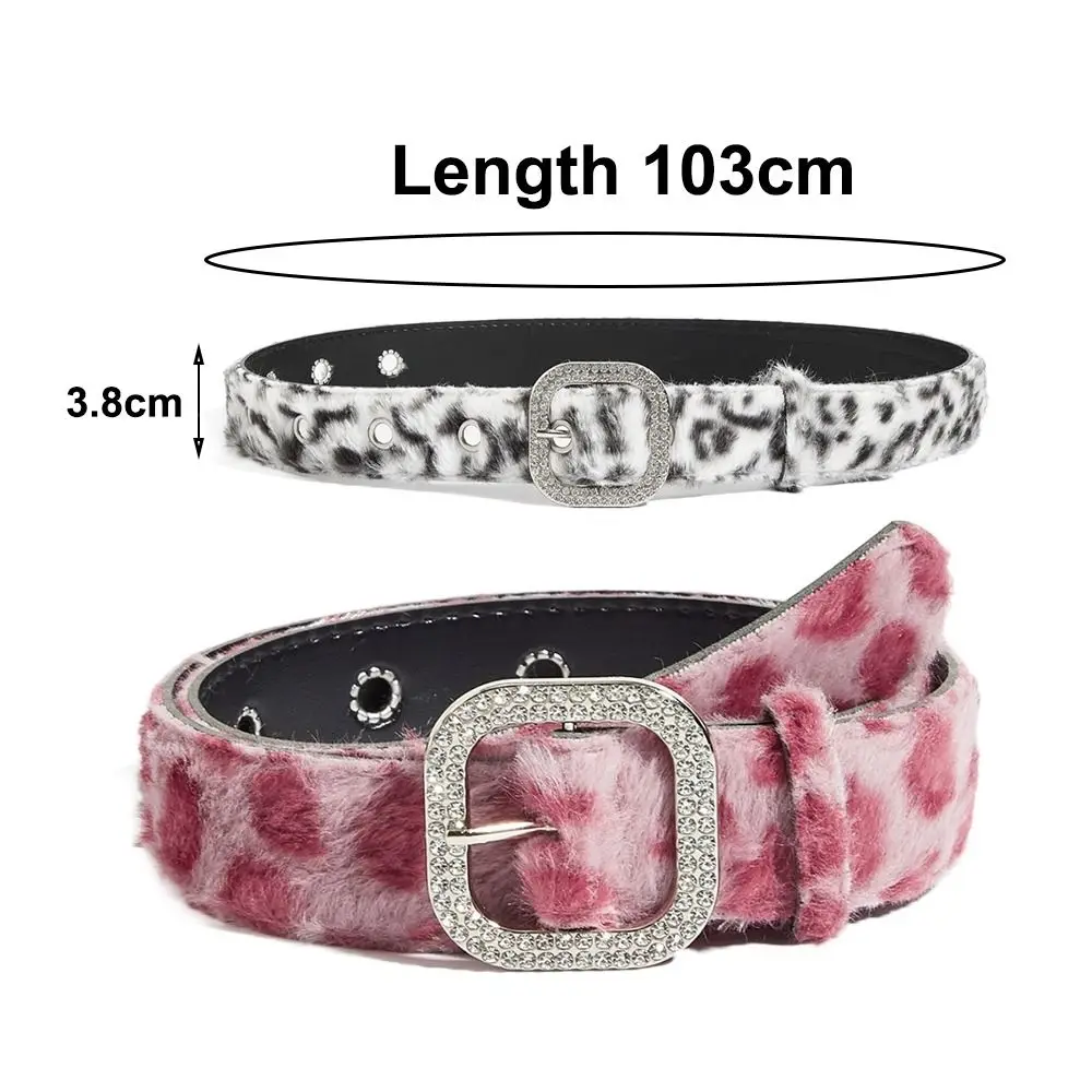 Cintura da donna rosa moda stampa leopardata fibbia ad ardiglione regolabile cinturino tendenza Y2k cintura in pelle PU accessori jeans