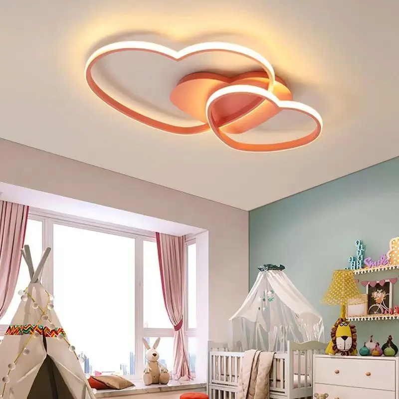 Led Ceiling Lamp For Children Kid Girls Room Bedroom Study Cloud Ceiling Light Heart Shape Pink Child Kid Star Chandelier Light