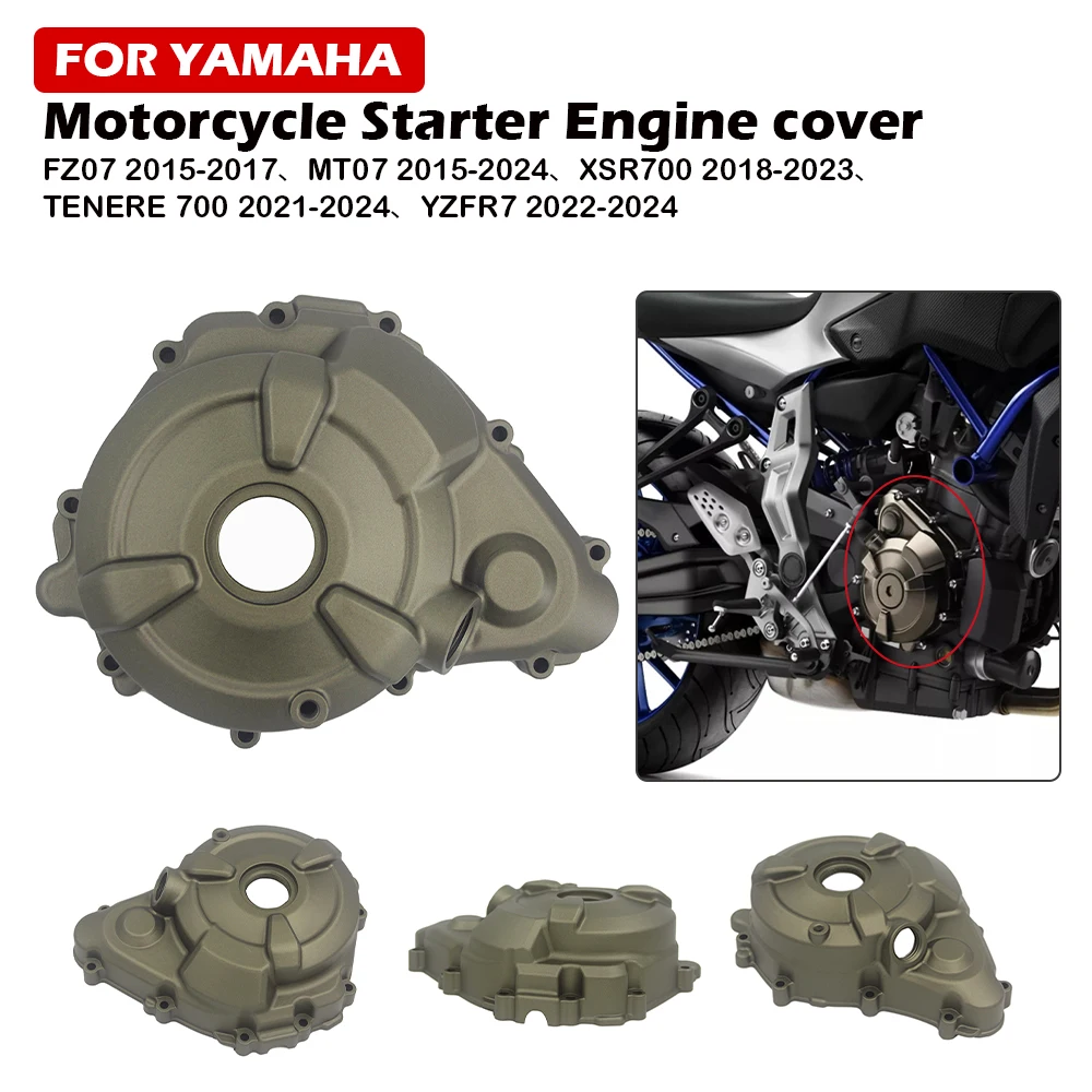 

Motorcycle Aluminum Left Engine Stator Cover Crankcase For YAMAHA TENERE 700 2021-2024 XSR700 2018-2023 MT07 2015-2020 FZ07 2015