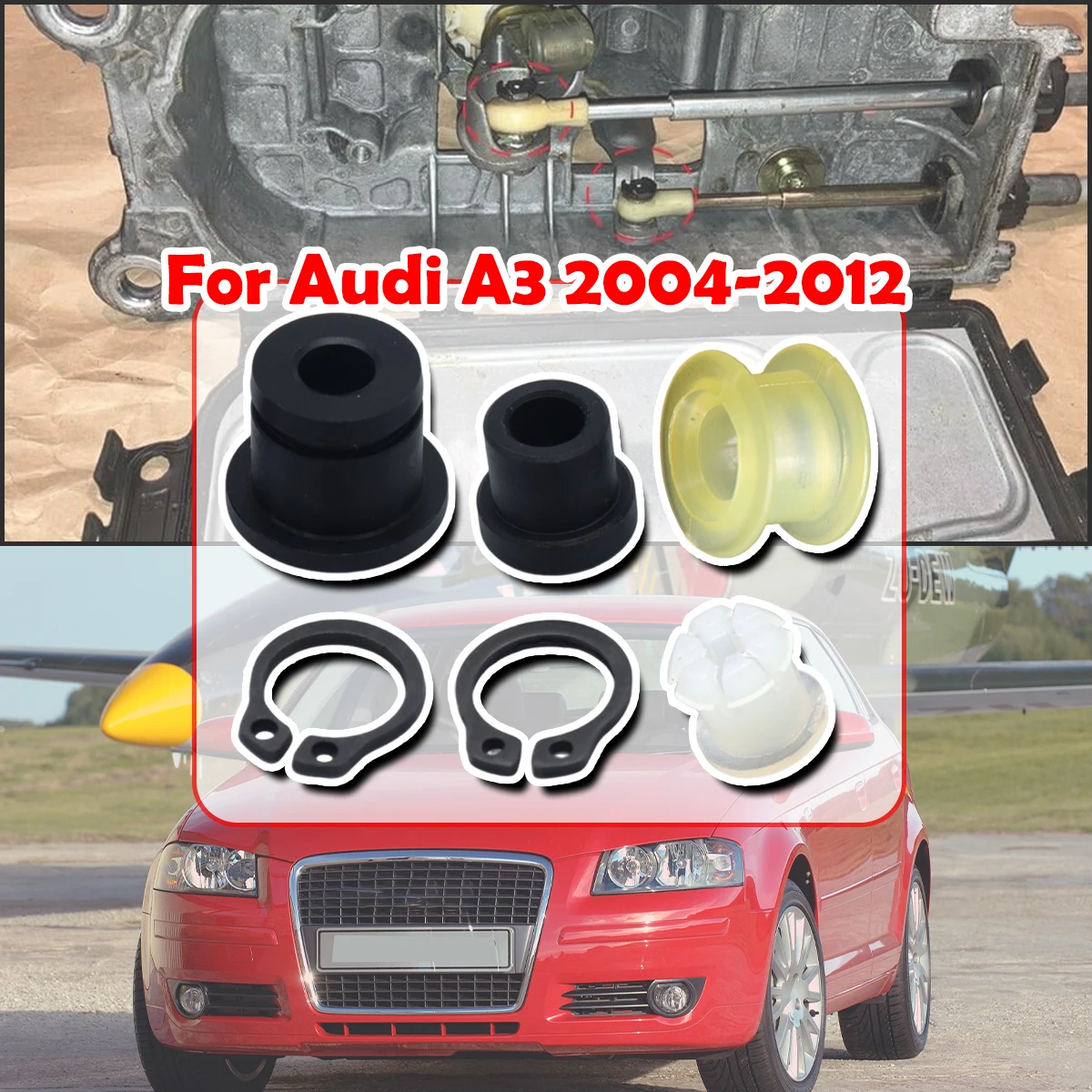 

For Audi A3 2004 2005 - 2012 MT Shift Cable Bushing Repair Kit Shifting Fix Gear Selector Change Lever Linkage Lock Washer End