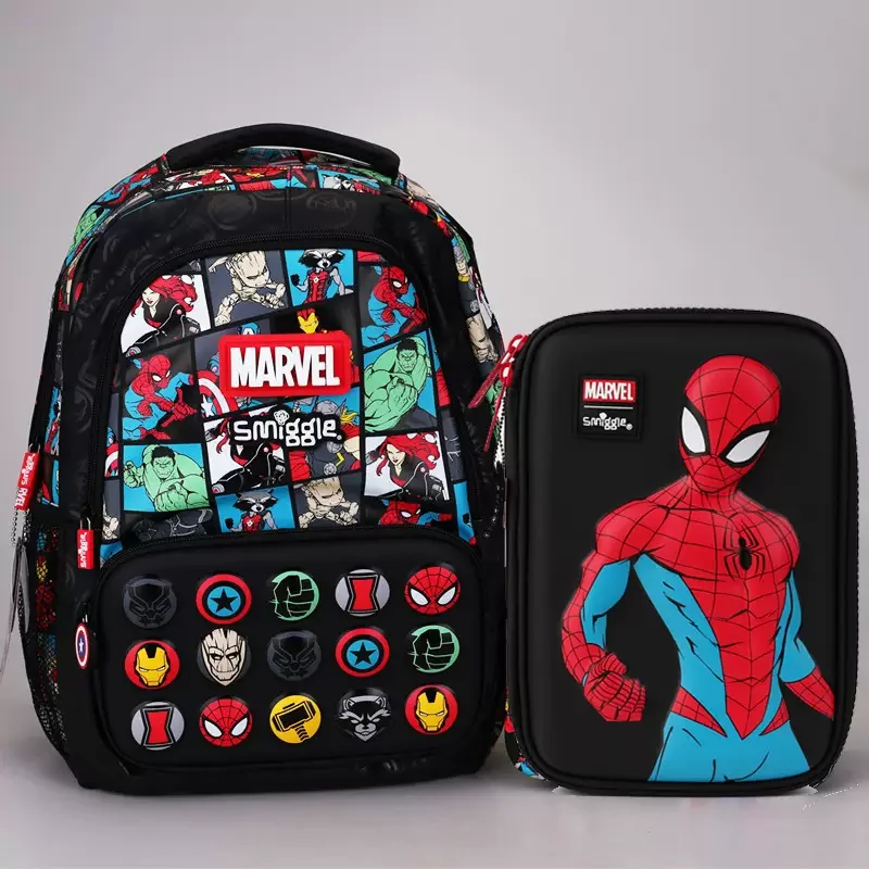 Oryginalna Australia Smiggle Marvel Superhero Spider-Man Spiderman chłopięcy plecak plecak studencki kubek wody torba na drugie śniadanie pudełko na