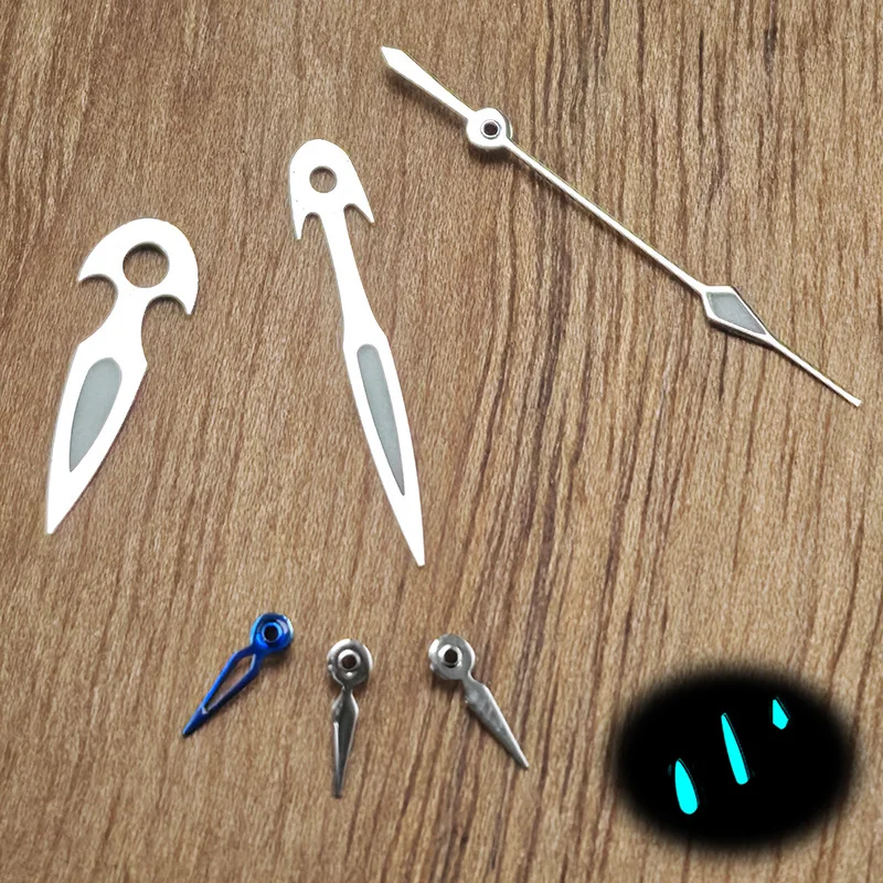 VK63 Watch Hands Gold/Silver Fish Design C3 Blue Luminous Fits VK61 VK63 VK64 VK67 VK68 Movement Watch Repair Accessories Parts