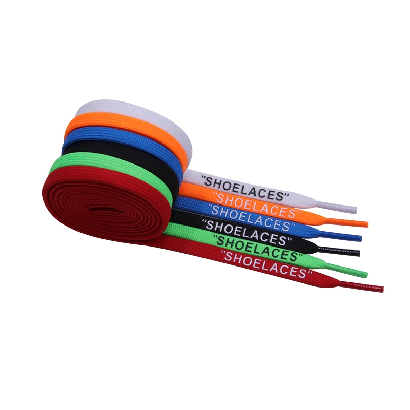 Coolstring Foot Wearing Accessories 8MM Skinny Font Printed Shoelaces Double-Layer Polyester Sneaker Air Athletic Cord Wholesale