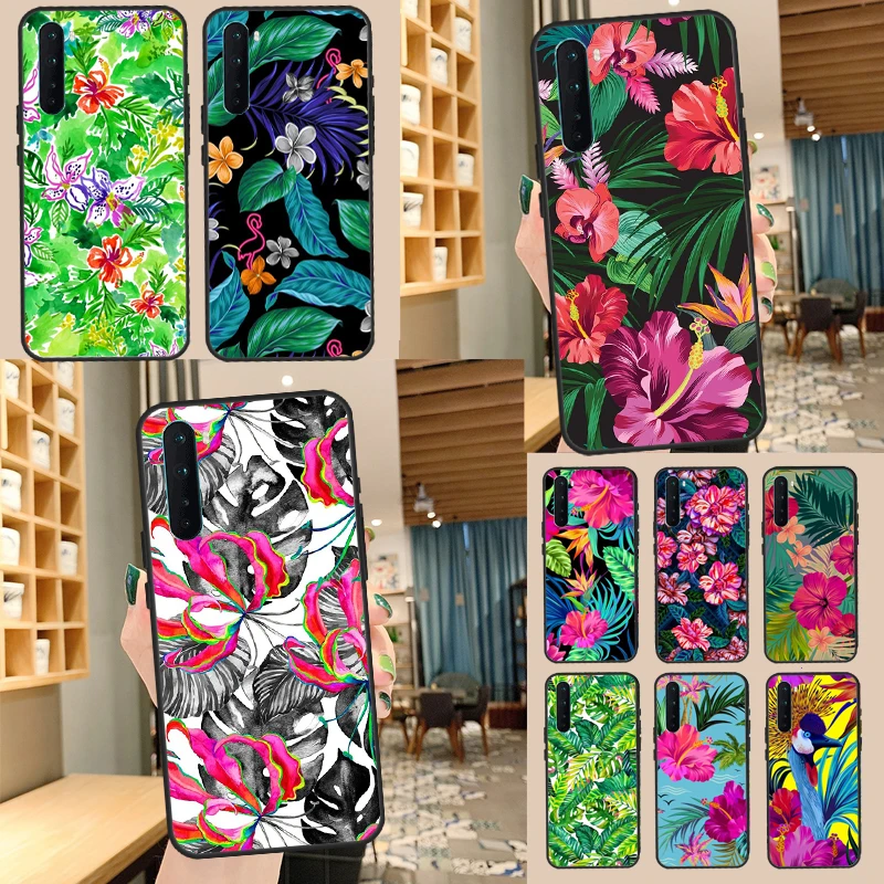 Tropical aloha Hibiscus  pattern Case For Oneplus 10T 10R 9R 8T 8 9 10 Pro Cover For Oneplus Nord 2 2T N10 N20 N100 N200