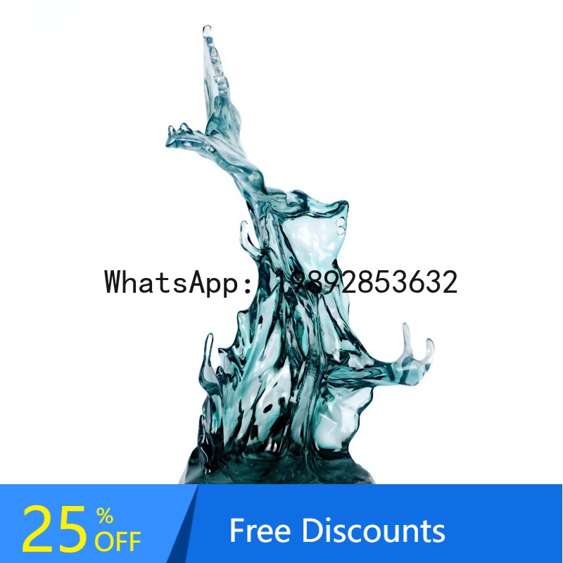 CZ Decorations Ornaments Platinum Crystal Transparent Resin Abstract Water Flower Sculpture Model Room Villa Aisle Art Ornaments