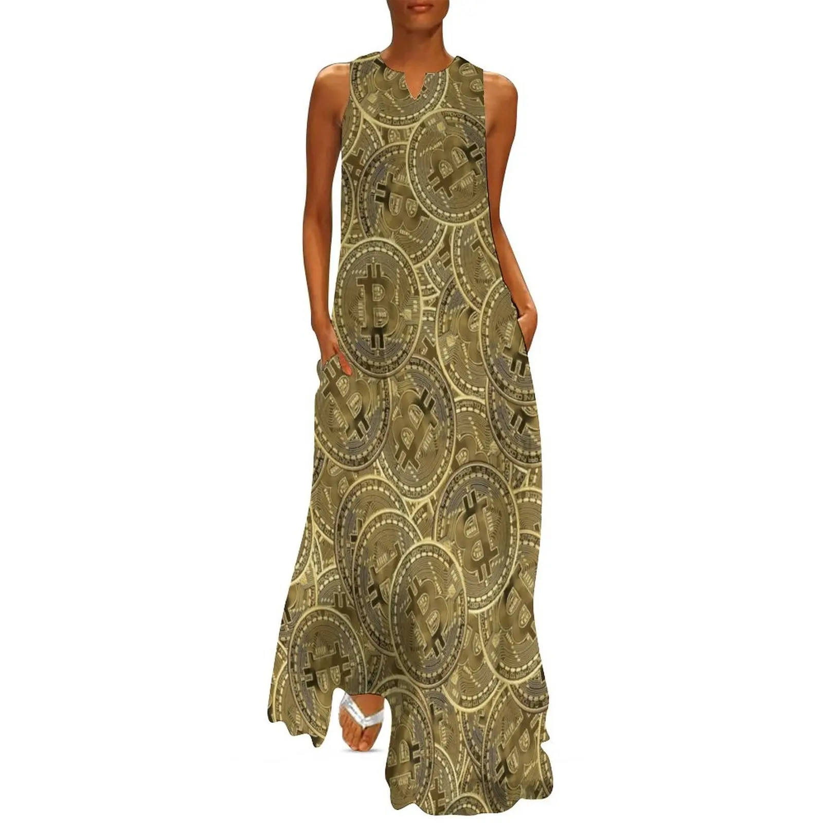 

Bitcoin Long Dress loose summer dress Women"s dress Dresses for wedding party