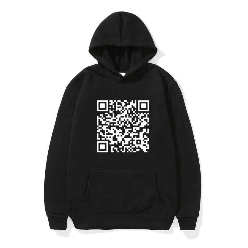 F You QR Code Hoodies Funny Adult Humor Joke Weird Gift Pullovers Soft Unisex Casual Hooded Sweatshirts