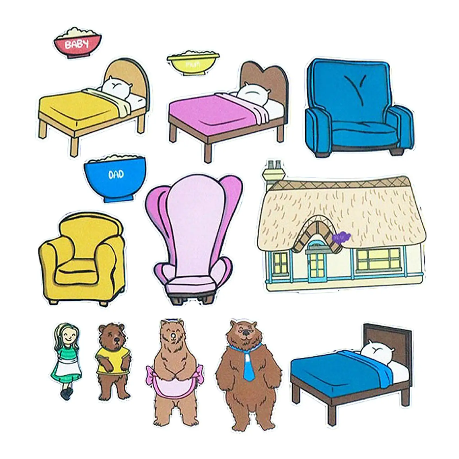 14 Pieces Precut Felt Figures Sets Reusable DIY Storytelling Activity Figures Set for Toddlers Preschool Baby Boys Girls Gifts