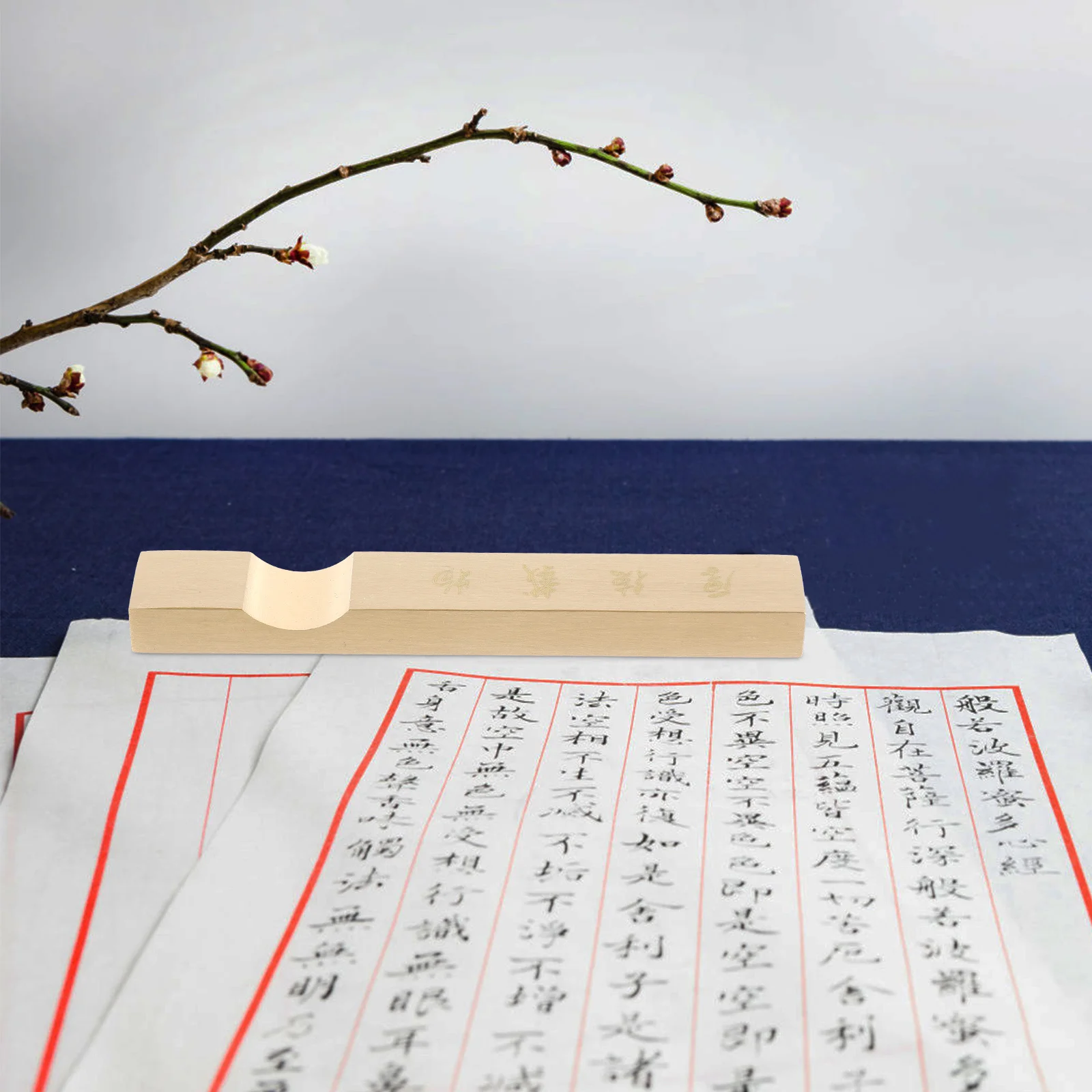 1pcs Brass Chinese Calligraphy Paperweight Rectangular Smooth Edge Desktop Decorative Paper Weight For Practice Writing Painting