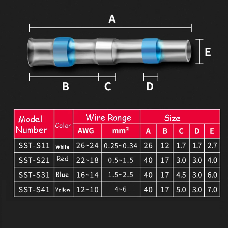 Solder Ring Heat Shrink Tubing Insulation Waterproof Flexible Sleeve Wire Connector Pressure-Free Transparent Hot Melt Shrink